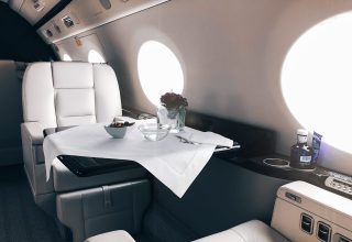 Interior of a private luxury jet